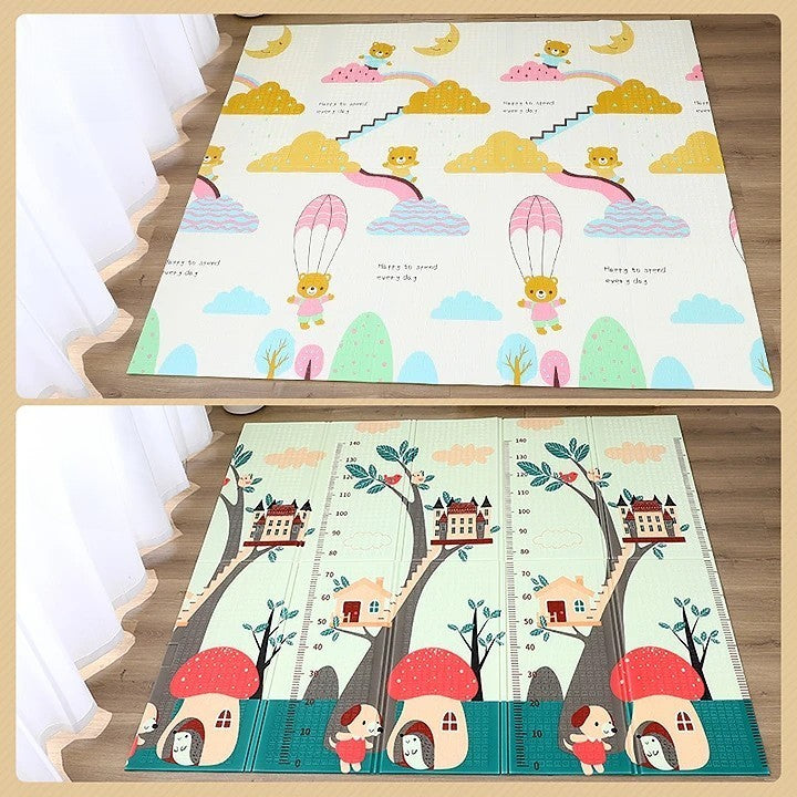 Covoras Pentru Copii, Cu 2 Fete, Din Xpe+Pe, Impermeabil, Antiderapant, Protectie Termica, +3 Luni, Pliabil