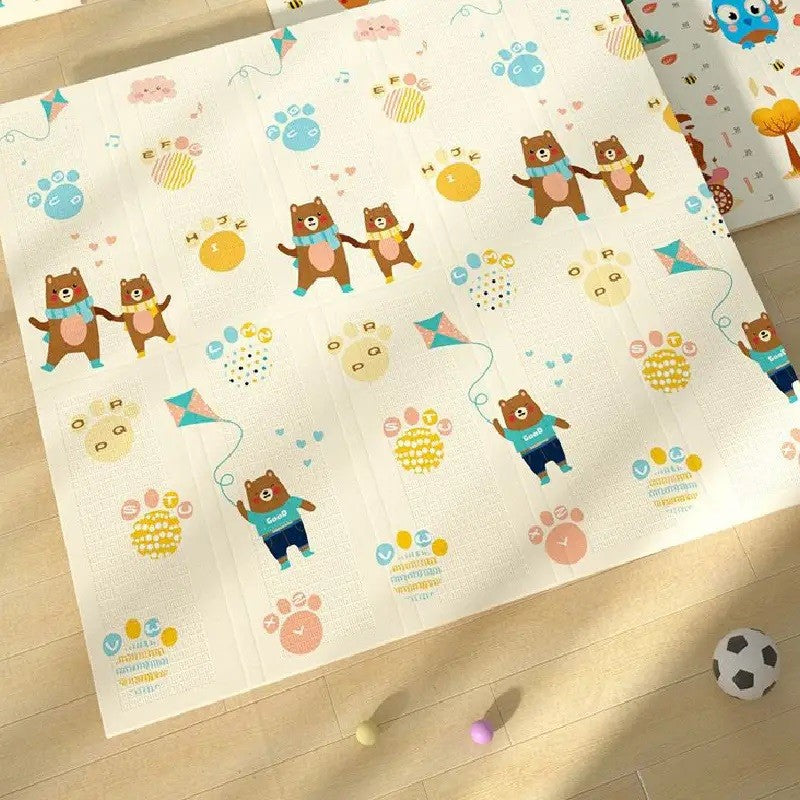 Covoras Pentru Copii, Cu 2 Fete, Din Xpe+Pe, Impermeabil, Antiderapant, Protectie Termica, +3 Luni, Pliabil