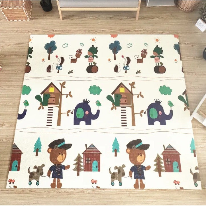 Covoras Pentru Copii, Cu 2 Fete, Din Xpe+Pe, Impermeabil, Antiderapant, Protectie Termica, +3 Luni, Pliabil