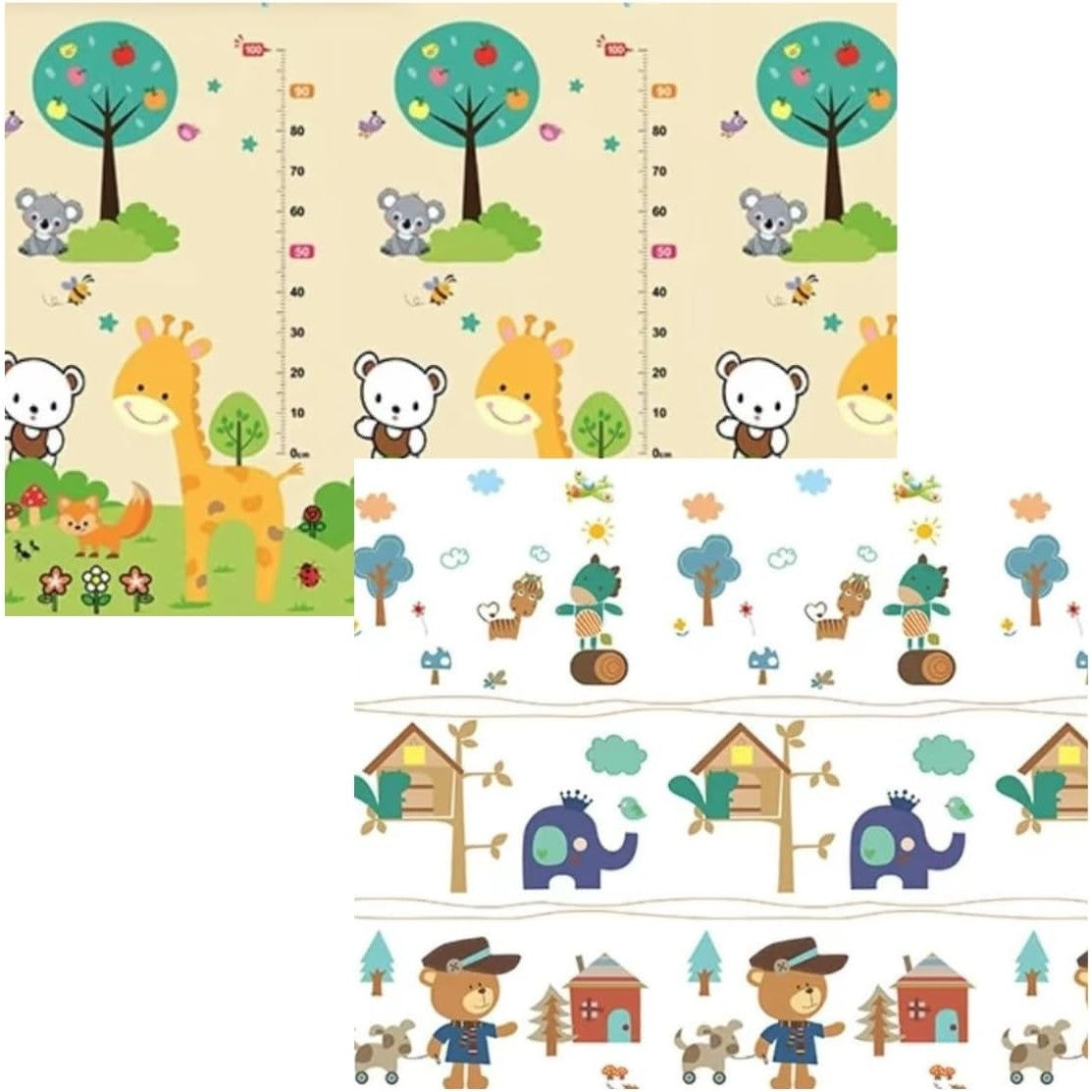 Covoras Pentru Copii, Cu 2 Fete, Din Xpe+Pe, Impermeabil, Antiderapant, Protectie Termica, +3 Luni, Pliabil - vivimall.ro