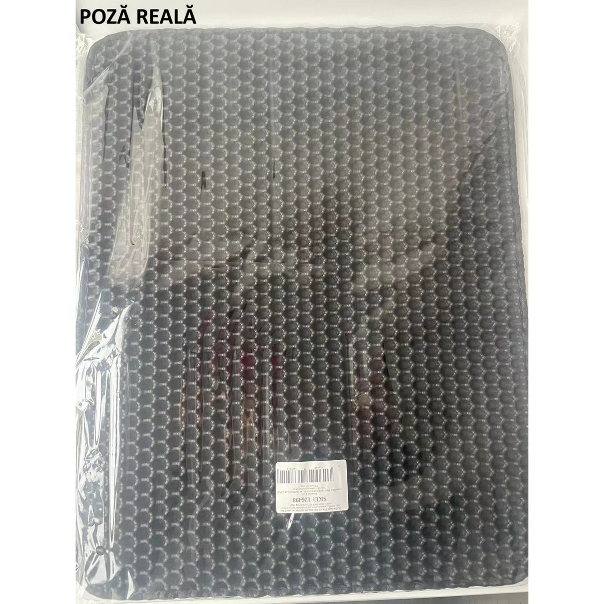 Covoras pentru Litiera, Vivimall, Covor cu Doua Fete pentru Pisici, Rezistent la Apa, Colectare Granule de Nisip, Antiderapant, 40x50 cm, Negru - vivimall.ro