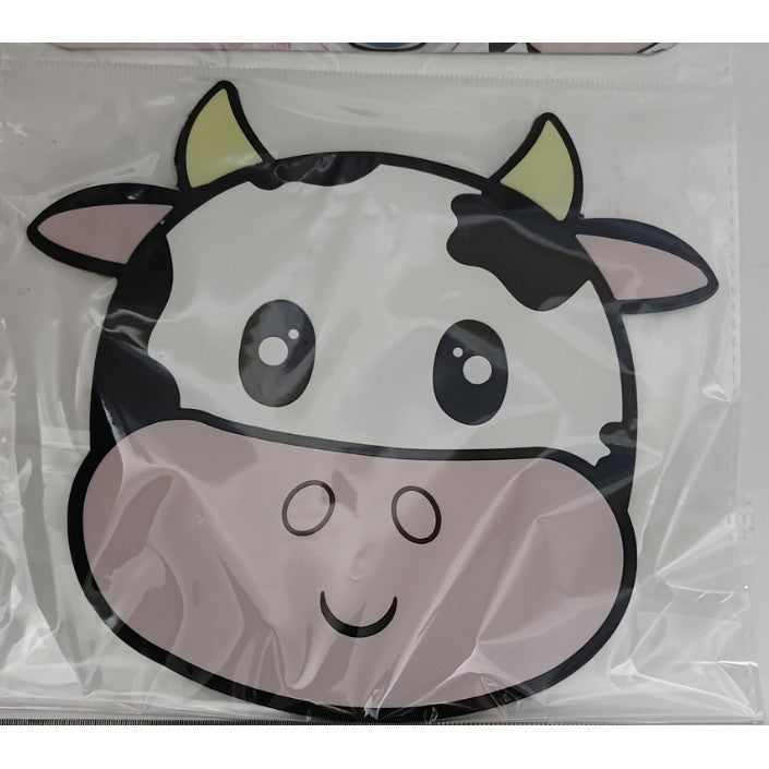 Suport pentru Pahar, Vivimall, Model Vacuta, din PVC, 15.5 x 15.5 cm, Rezistent la Caldura, Alb/Roz - vivimall.ro