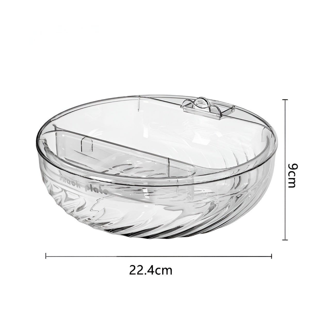 Bol cu Doua Straturi, Vivimall, pentru Fructe, Legume, Snacks, cu Strat de Scurgere a Apei, Suport pentru Telefonul Mobil, 22.4x9 cm, Transparent - vivimall.ro