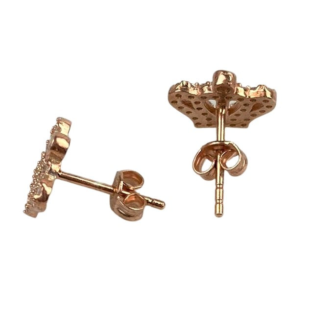 Cercei Argint 925 Coronite, Suflati cu Aur Roz - vivimall.ro