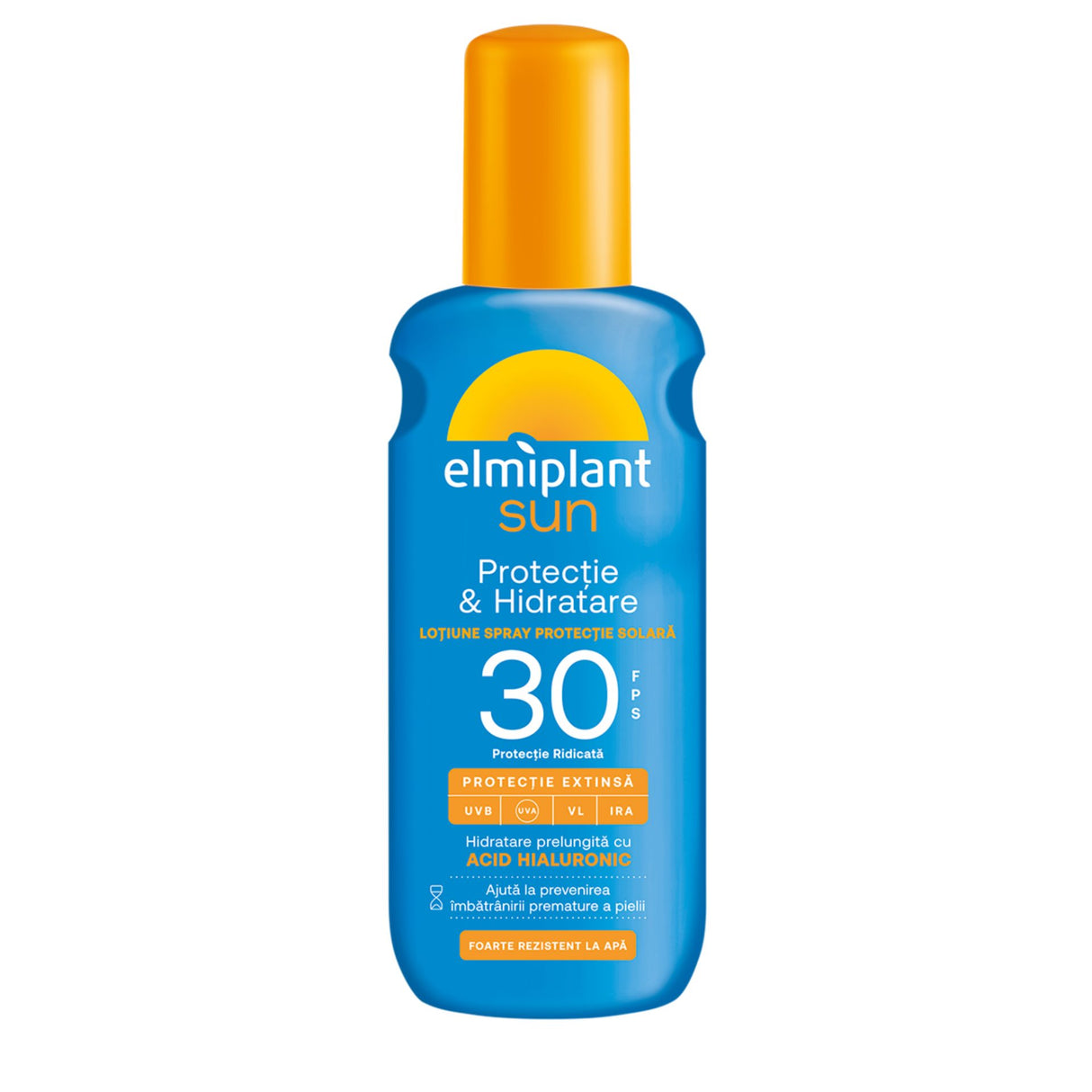 Crema de Soare, Lotiune Spray Pentru Protectie Solara, Elmiplant Sun, Protectie si Hidratare cu Acid Hialuronic, SPF 30, 200 ml - vivimall.ro