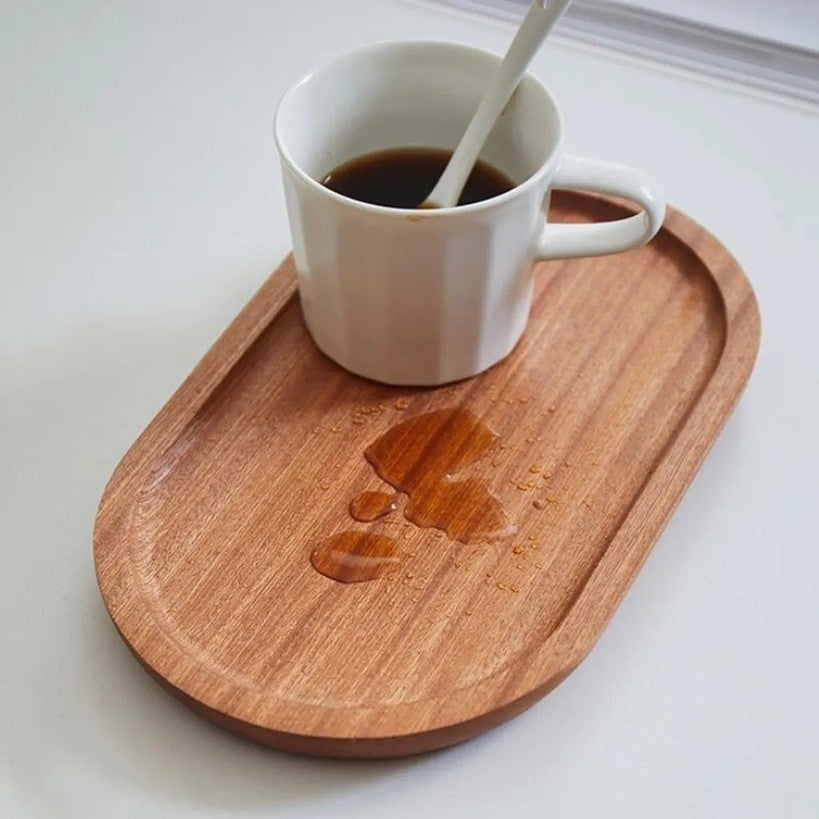 Tava din Lemn, Vivimall, Ovala, pentru Alimente sau Decor, 20 x 12 x 1.5 cm, Natur - vivimall.ro