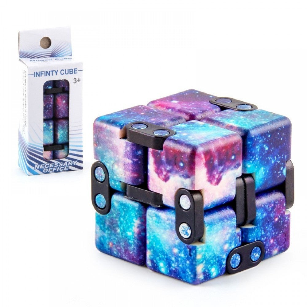 Cub antistres, Fidget Toy, Infinity Magic Cube, Galaxy, 4x4x4 cm - vivimall.ro