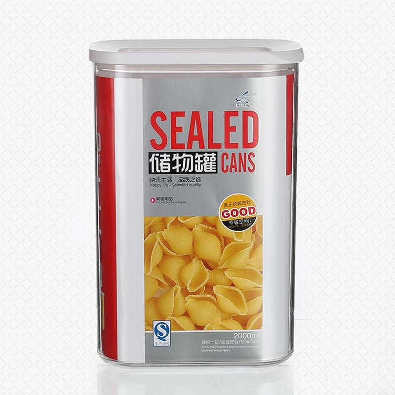 Cutie de Depozitare Alimente, Vivimall, 2L, Capac Alb, din ABS+Silicon, 14.5 x 9 x 22.2 cm, Transparent - vivimall.ro