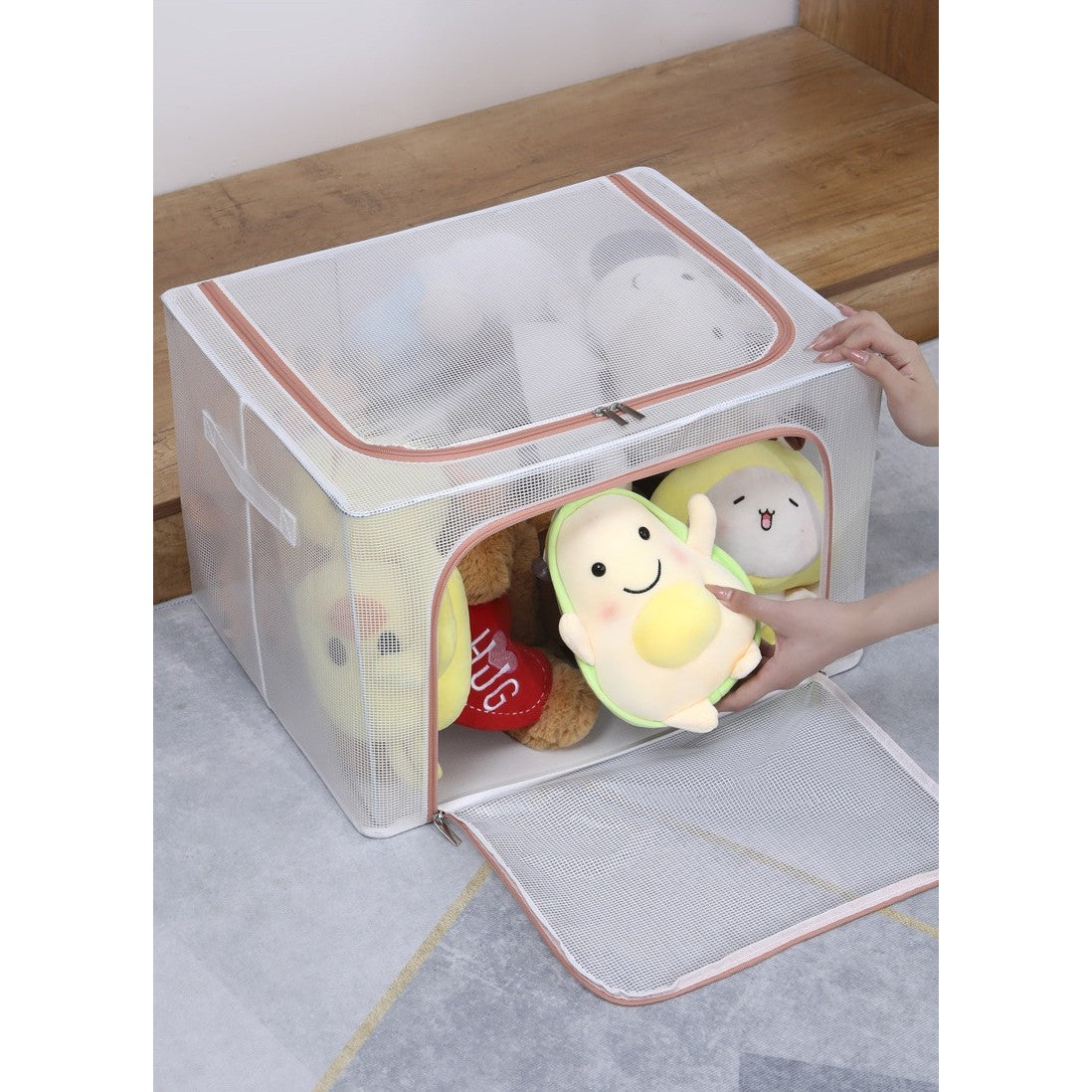 Cutie de Depozitare, Vivimall, pentru Camera Copiilor, 66L, din PVC, Model Sirena, 50 x 40 x 33 cm, Transparent - vivimall.ro