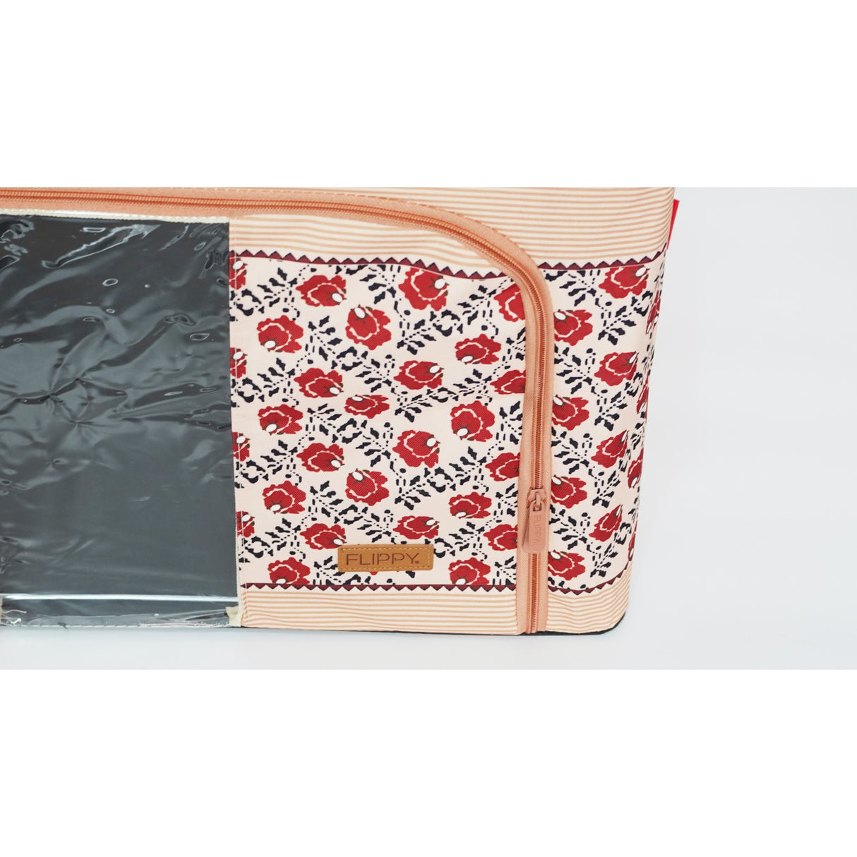 Cutie de Depozitare Pliabila, Vivimall,100 L din Bumbac si In, 60X42X40 cm, Fereastra Frontala, 2 Usi de Acces cu Fermoar Bidirectional, Cadru Metalic, Suport Baza Stabil din Plastic, Motiv Traditional Model 4 - vivimall.ro