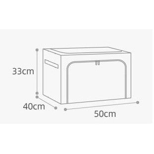 Cutie de Depozitare Pliabila, Vivimall, 66 L, din Bumbac si In, 50x40x33 cm, Fereastra Frontala, 2 Usi de Acces cu Fermoar Bidirectional, Cadru Metalic, Suport Baza Stabil din Plastic, Bleu - vivimall.ro