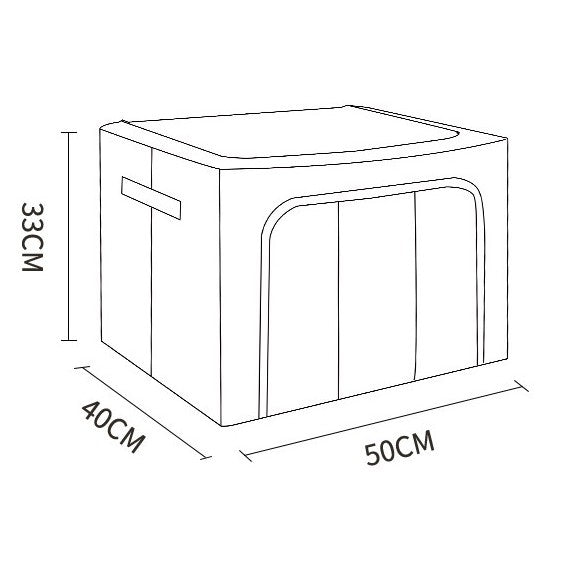 Cutie de Depozitare Pliabila, Vivimall, Cu Fereastra si Fermoar Dublu, 66 L, Textil Premium, 50x40x33 cm, Cadru Metalic, Impermeabila, Maro - vivimall.ro
