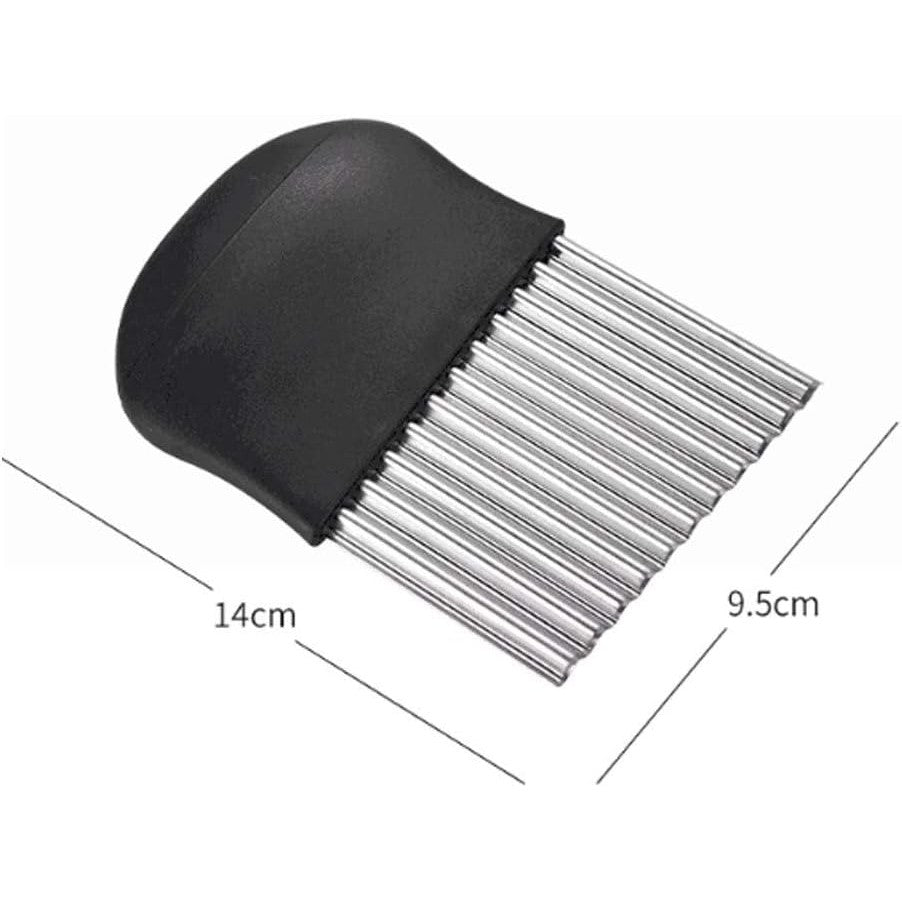 Cutit pentru Cartofi Ondulati, Flippy, pentru Legume, Forma Ondulata, Usor de Utilizat, Taiere, Negru