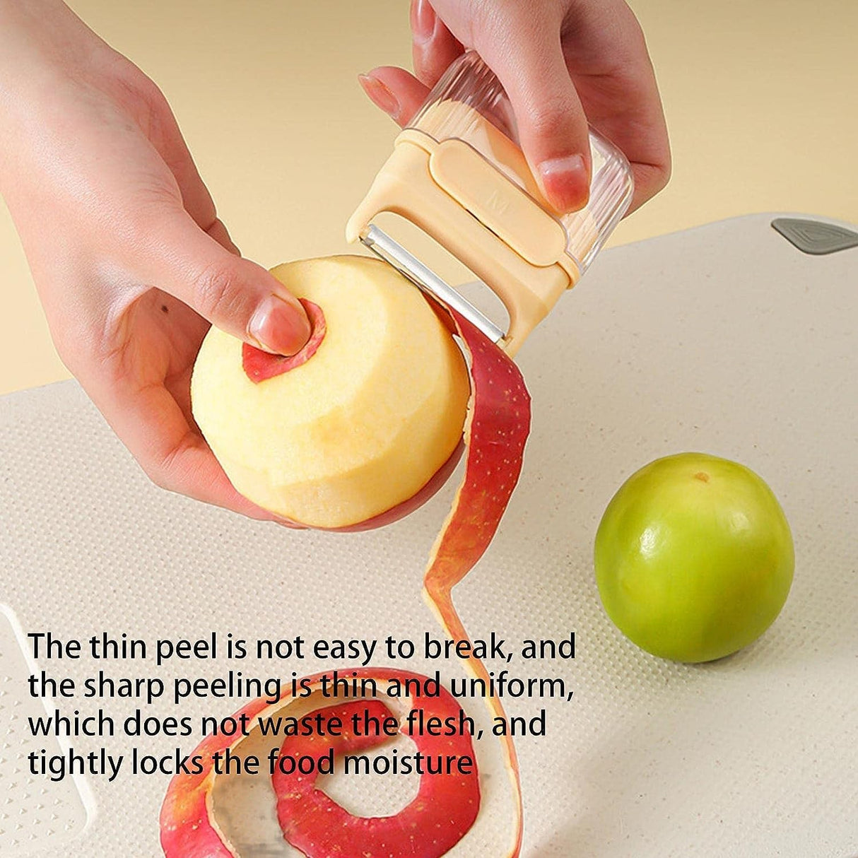 Decojitor/Curatator manual de legume si fructe, Vivimall, portabil, cu magnet, doua lame, Inox, Galben, 6.7x6x1.6 cm - vivimall.ro