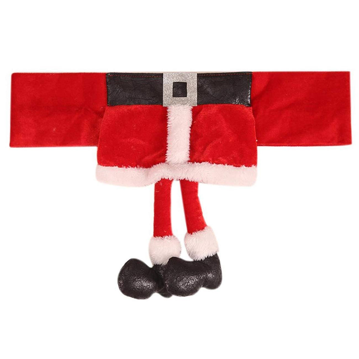 Decoratiune pentru scaun cu tematica de Craciun Vivimall, elastica, material textil/poliester, 46 x 30 cm, rosu