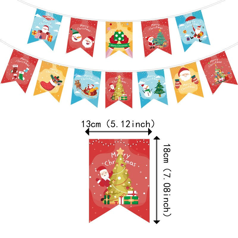 Decoratiune De Craciun, Tip Banner, 12 Piese, Pentru Usa Sau Perete, Sfoara Inclusa - vivimall.ro