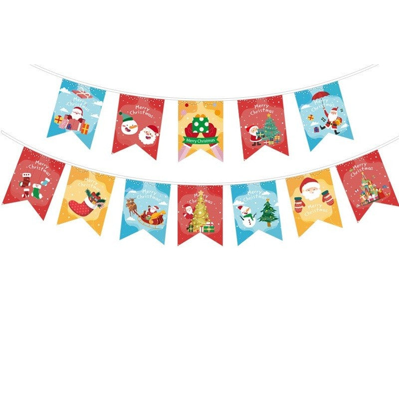 Decoratiune De Craciun, Tip Banner, 12 Piese, Pentru Usa Sau Perete, Sfoara Inclusa - vivimall.ro
