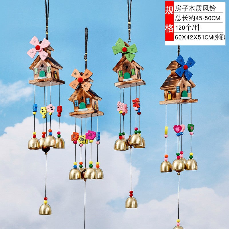 Decoratiune gradina pentru vant, Flippy, 45-50 cm, casute diverse, Multicolor - vivimall.ro