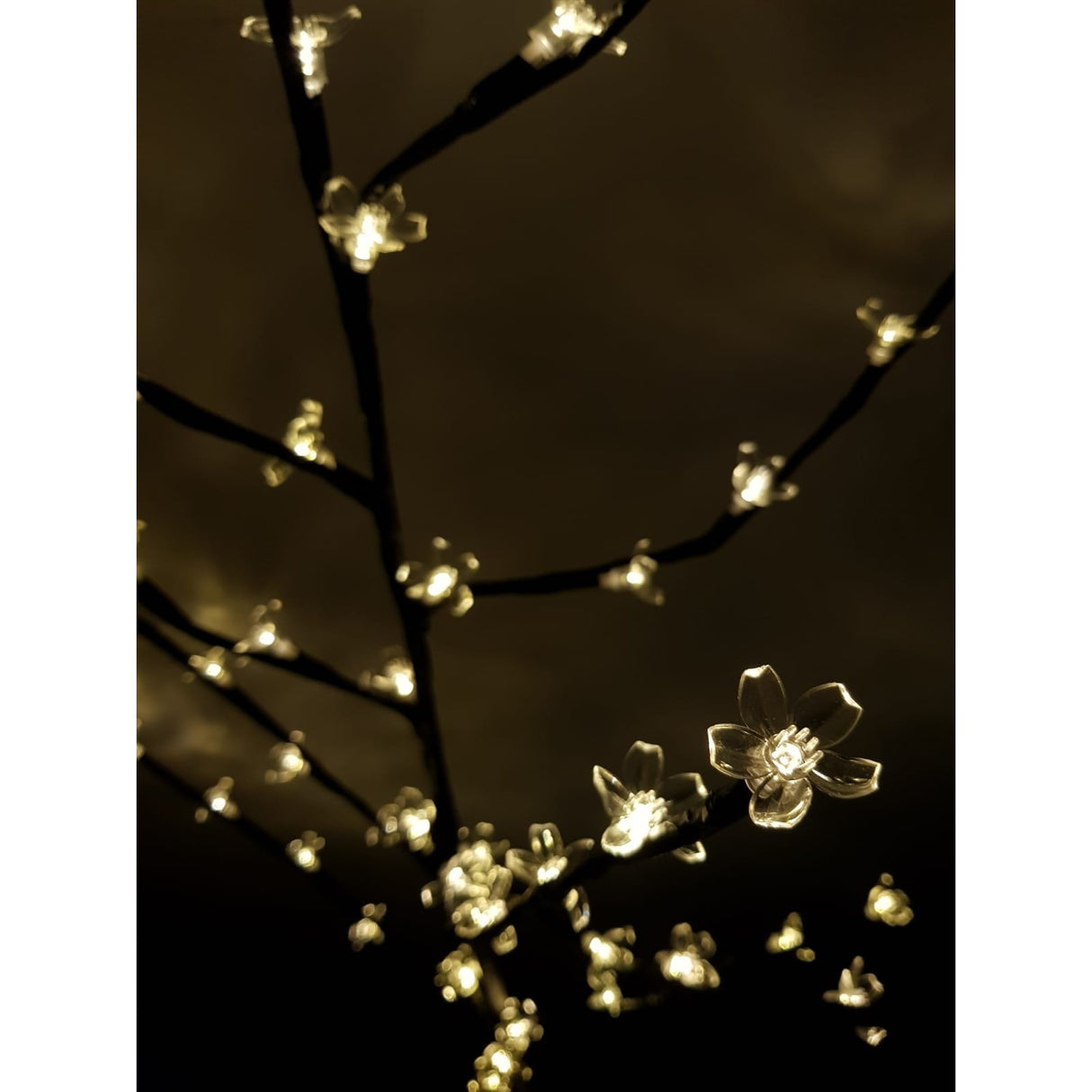 Decoratiune Luminoasa, Flippy, Crenguta, cu Baterii, 72 LED -uri, Flori, Alb Cald - vivimall.ro