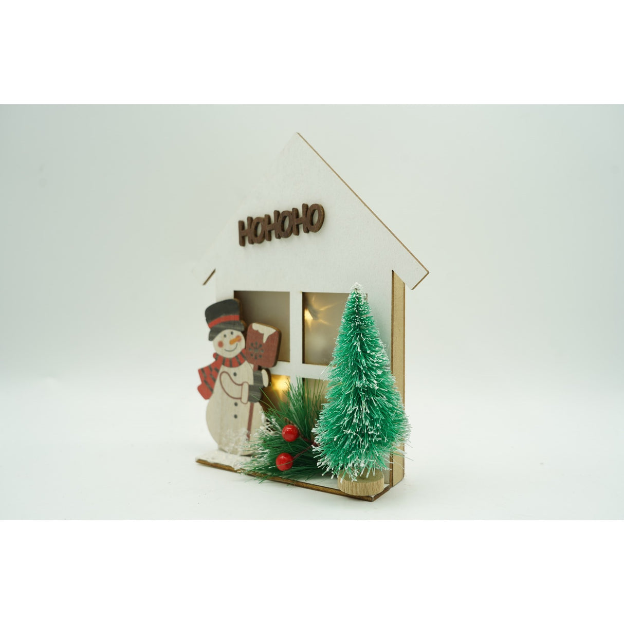 Decoratiune luminoasa, Flippy,  Om de zapada, alb, lungime: 13 cm, latime: 5 cm, inaltime: 17 cm, lemn, interior/exterior - vivimall.ro