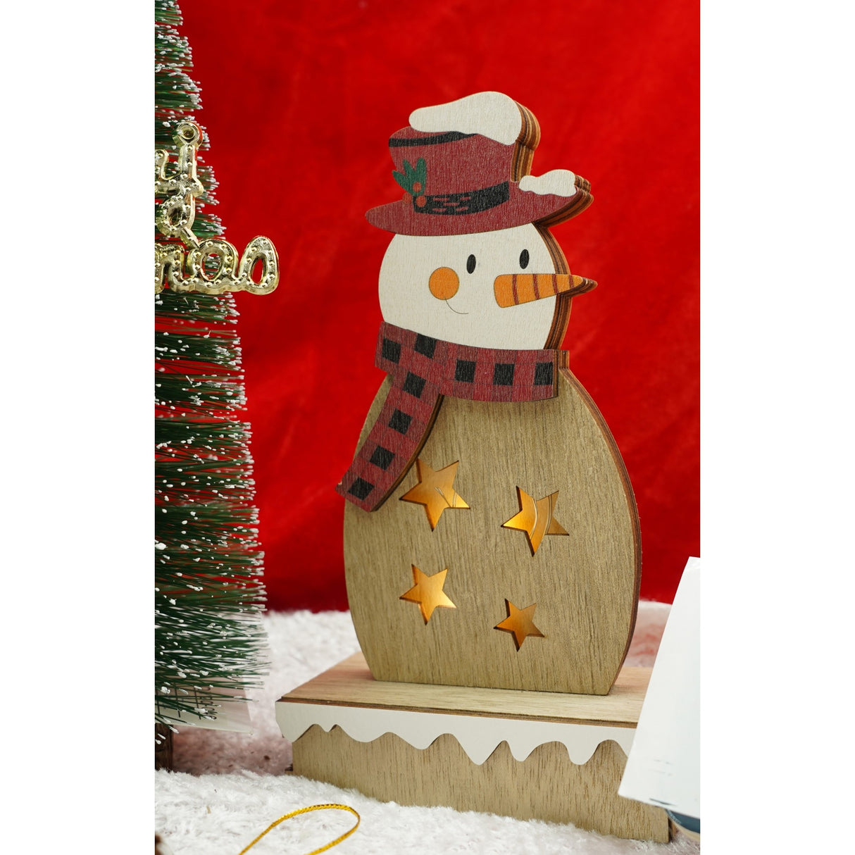 Decoratiune luminoasa, Flippy, Om de zapada, maro, lungime: 10 cm, latime: 5 cm, inaltime: 19 cm, lemn, interior/exterior - vivimall.ro