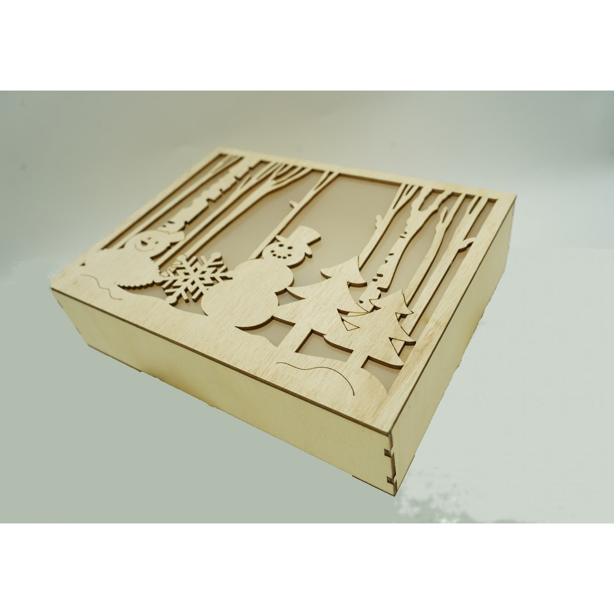 Decoratiune luminoasa, Flippy, Peisaj de iarna - Om de zapada, maro, lungime: 21 cm, latime: 5 cm, inaltime: 16 cm, lemn, interior/exterior - vivimall.ro