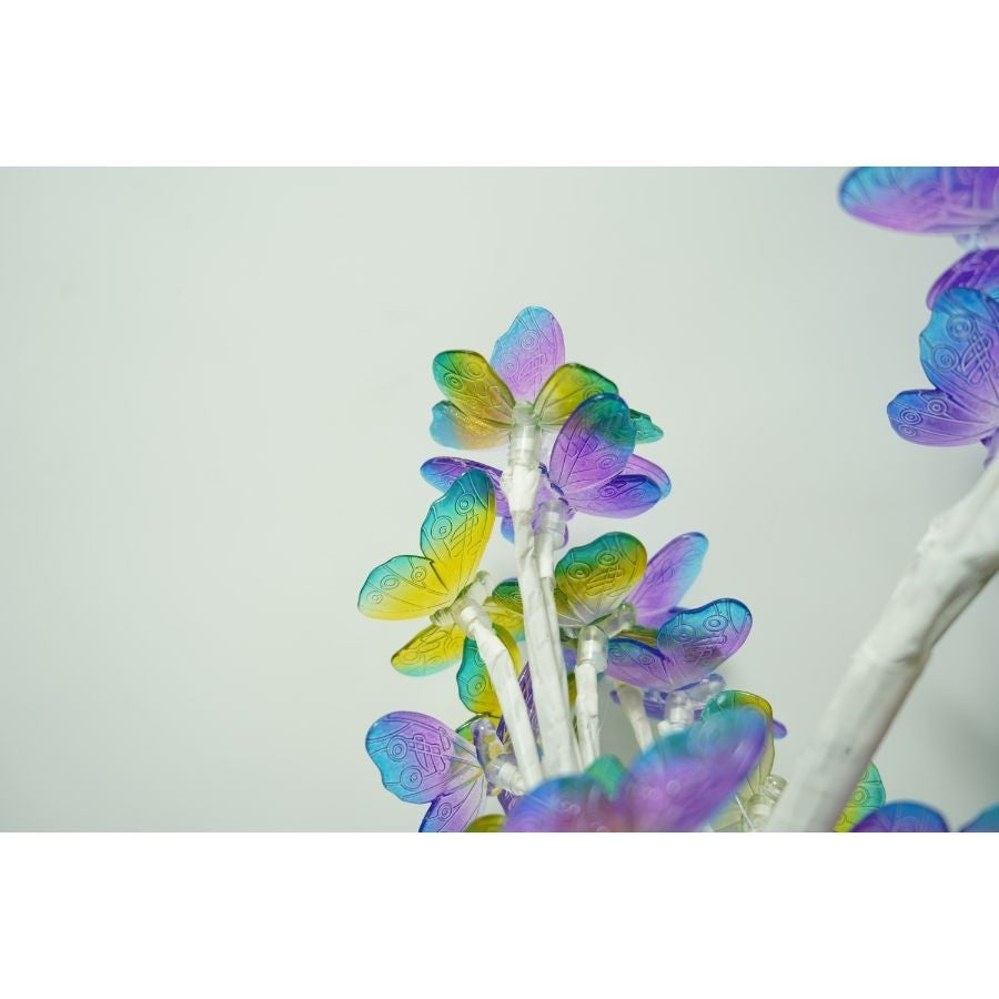 Decoratiune luminoasa, Vivimall, Tip copac cu fluturi, cu baterii/USB