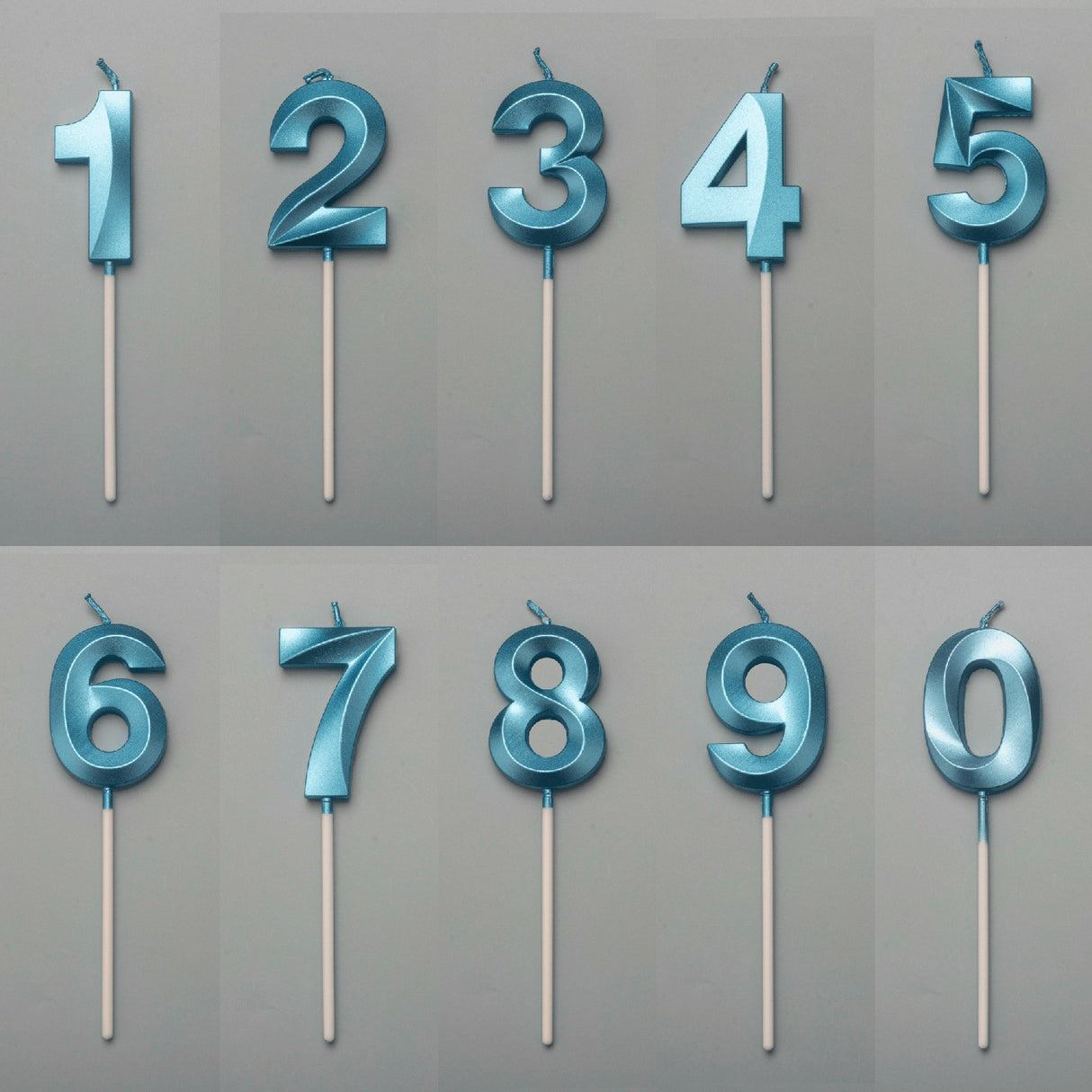 Lumanare Cifra 6, Flippy, Model Diamond, 5 x 3.4 cm, Albastru - vivimall.ro