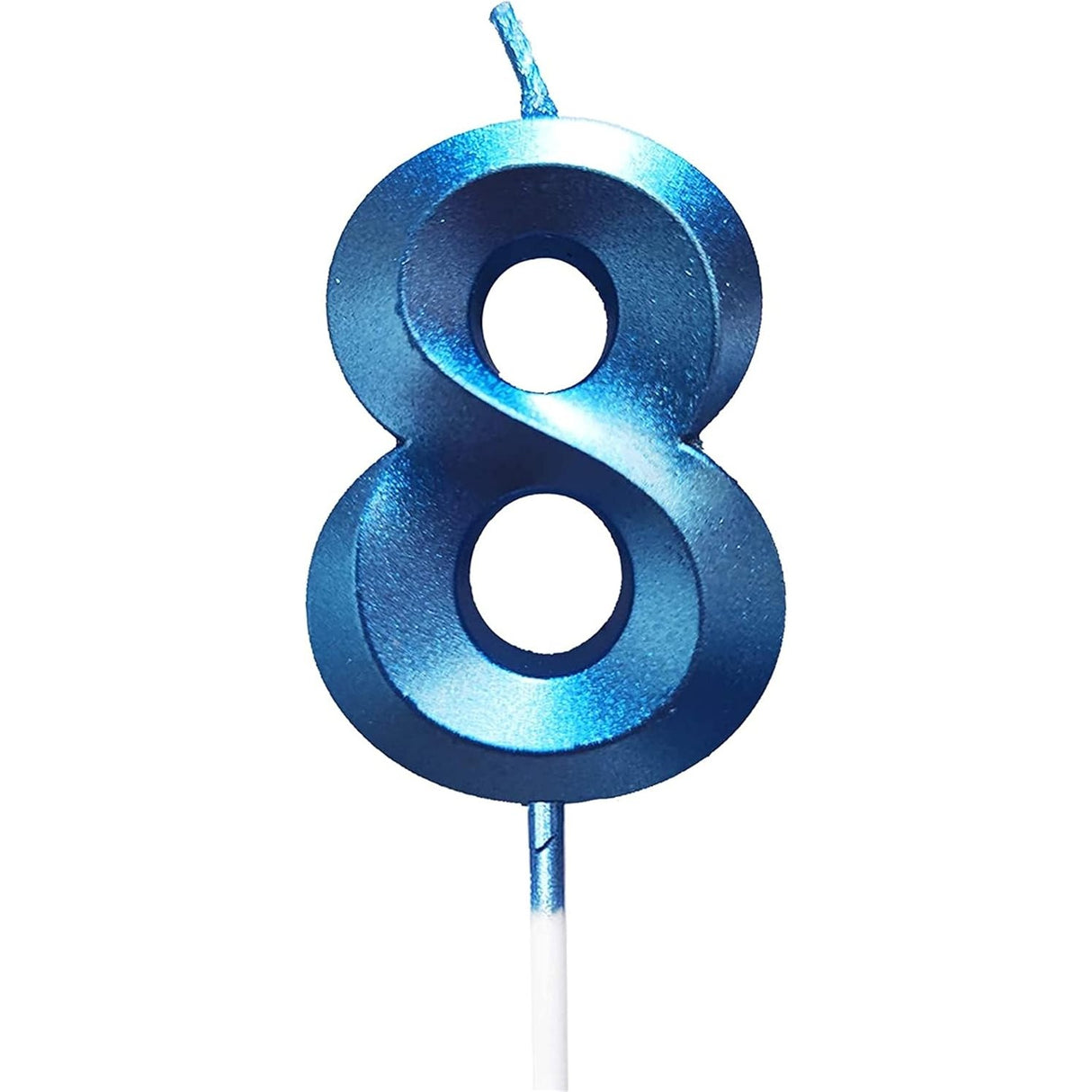 Lumanare Cifra 8, Flippy, Model Diamond, 5 x 3.4 cm, Albastru - vivimall.ro