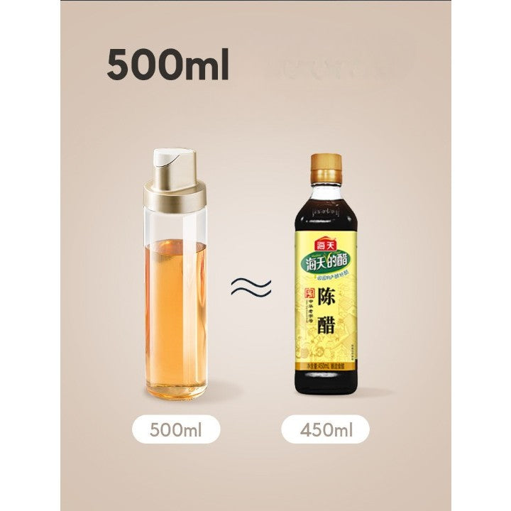 Dispenser pentru Ulei, Vivimall, Deschidere si Inchidere Automata a Rezervorul, cu Inductie Gravitationala, 500 ml, 26.1x6.2x6.2cm, Gri - vivimall.ro
