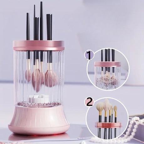 Dispozitiv Portabil Curățare Pensule Machiaj  Roz | GlamSonic - vivimall.ro