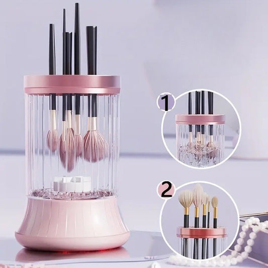 Dispozitiv Portabil Curățare Pensule Machiaj  Roz | GlamSonic - vivimall.ro