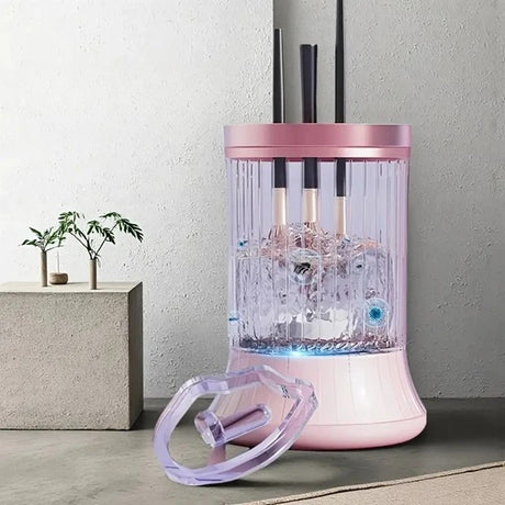 Dispozitiv Portabil Curățare Pensule Machiaj  Roz | GlamSonic - vivimall.ro