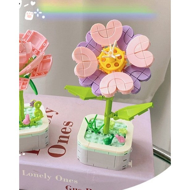 Set de Constructie Floare in Ghiveci, Vivimall, 4 Ani, Ornament Creativ, 17x6.2 cm, Multicolor - vivimall.ro