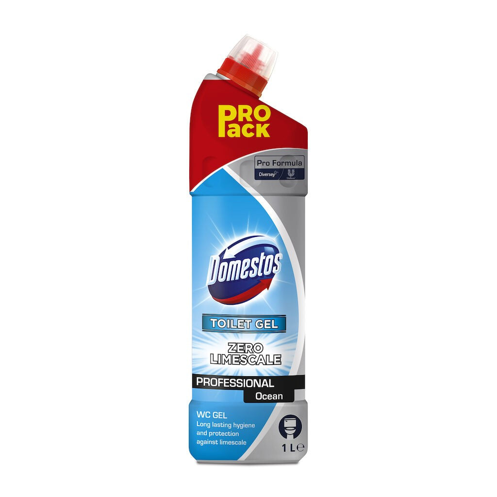Domestos Professional Toilet Gel Ocean 1L, detaliu textură gel gros și consistență