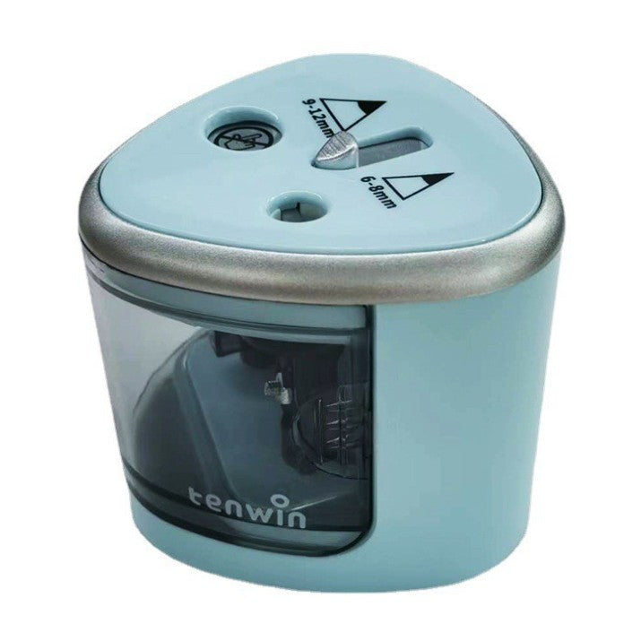 Ascutitoare Electrica cu 2 Gauri, Flippy, Gri, Baterii 4 x AA (neincluse), 7.5 x 7.5 x 7.5 cm, Albastru