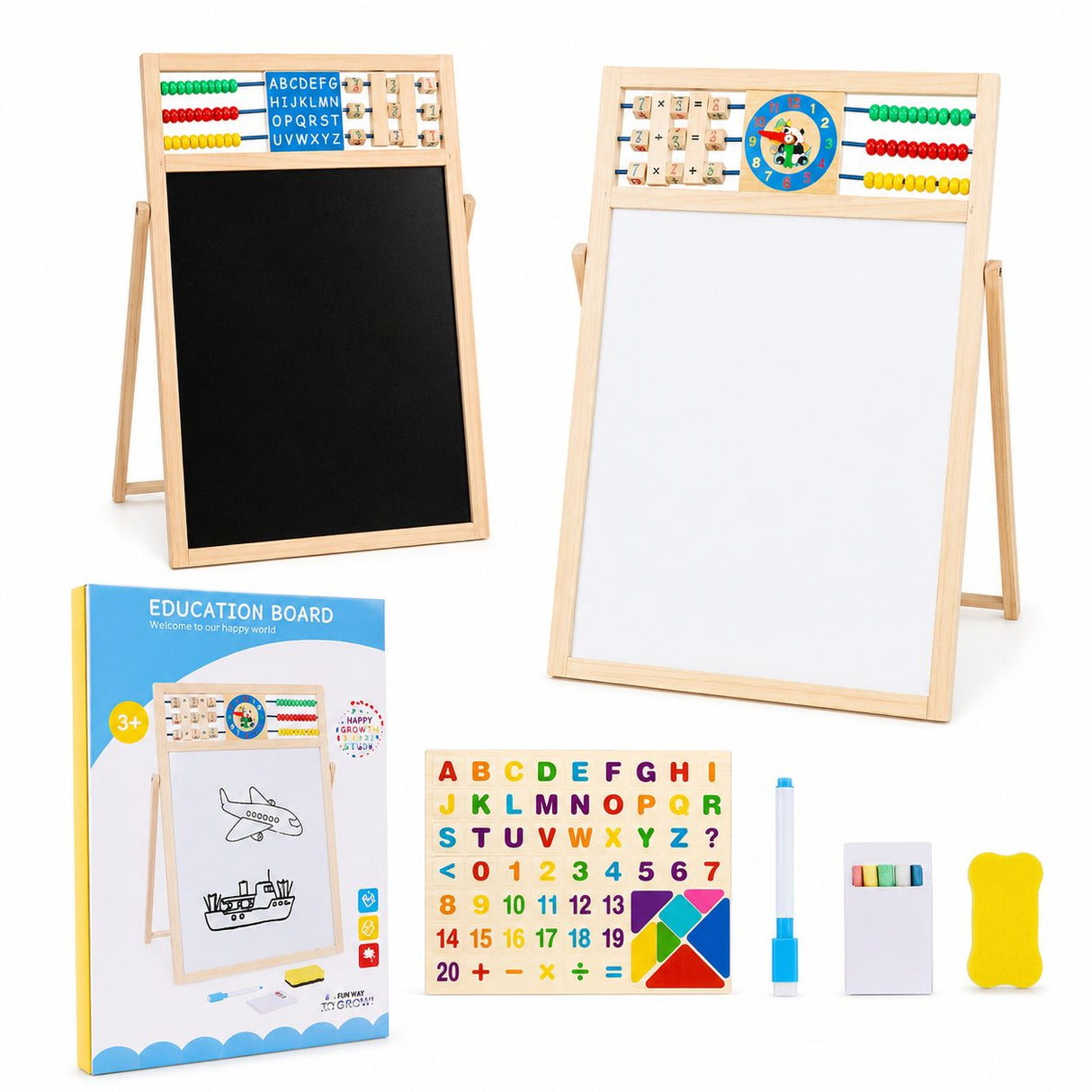 Copil folosind tabla magnetică educativă Flippy cu abac și accesorii, vedere lifestyle
