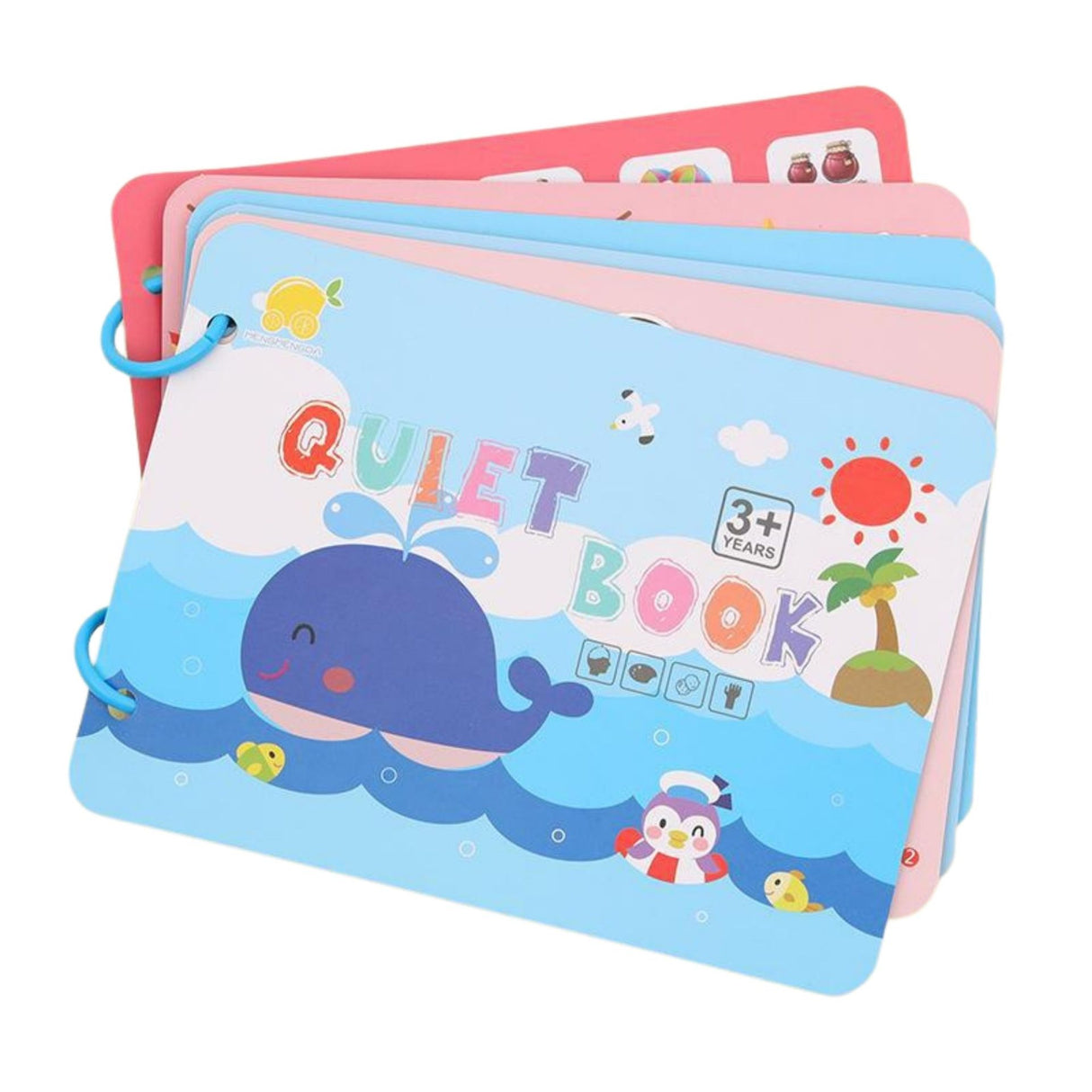 Carte senzorială Montessori Flippy Quiet Book, vedere frontală copertă, seria Viața de Zi cu Zi, multicolor