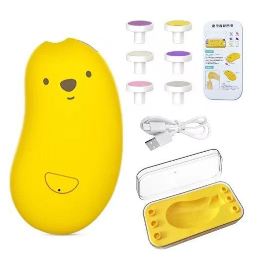 Pila Electrica, Vivimall, pentru Bebelusi si Adulti, din ABS, Incarcare USB, 6 Accesorii, cu Lumina Led, 8.8 x 4.9 cm, Galben