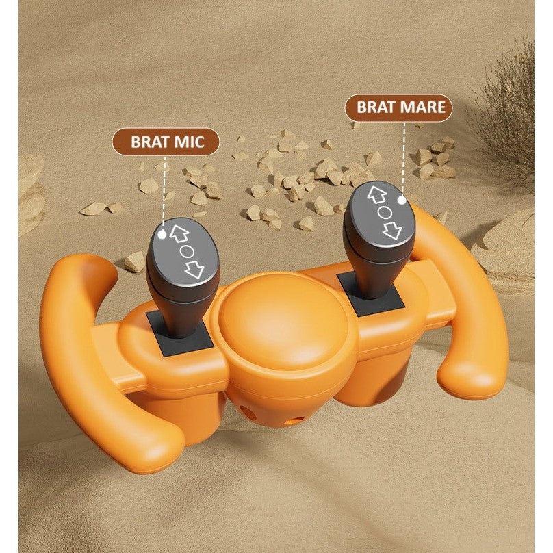 Excavator Electric, Flippy, pe 4 Roti Antiderapante, cu Telecomanda, Brat Controlat Electric, cu Telecomanda, +2 Ani, Portocaliu