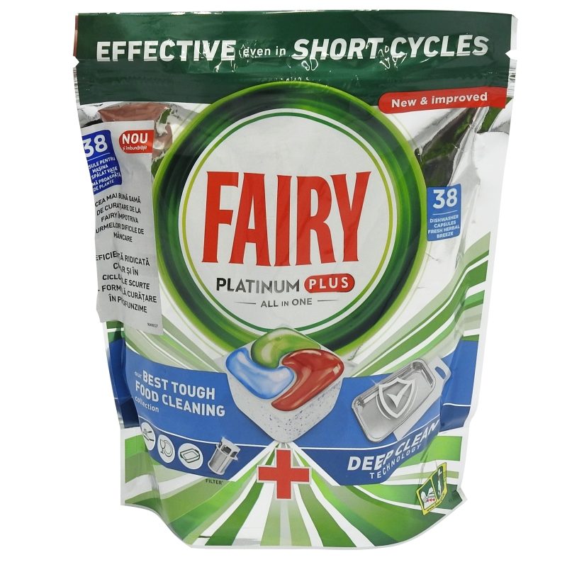Detergent Capsule pentru Vase, FAIRY, Platinum, Set 38 Bucati - vivimall.ro