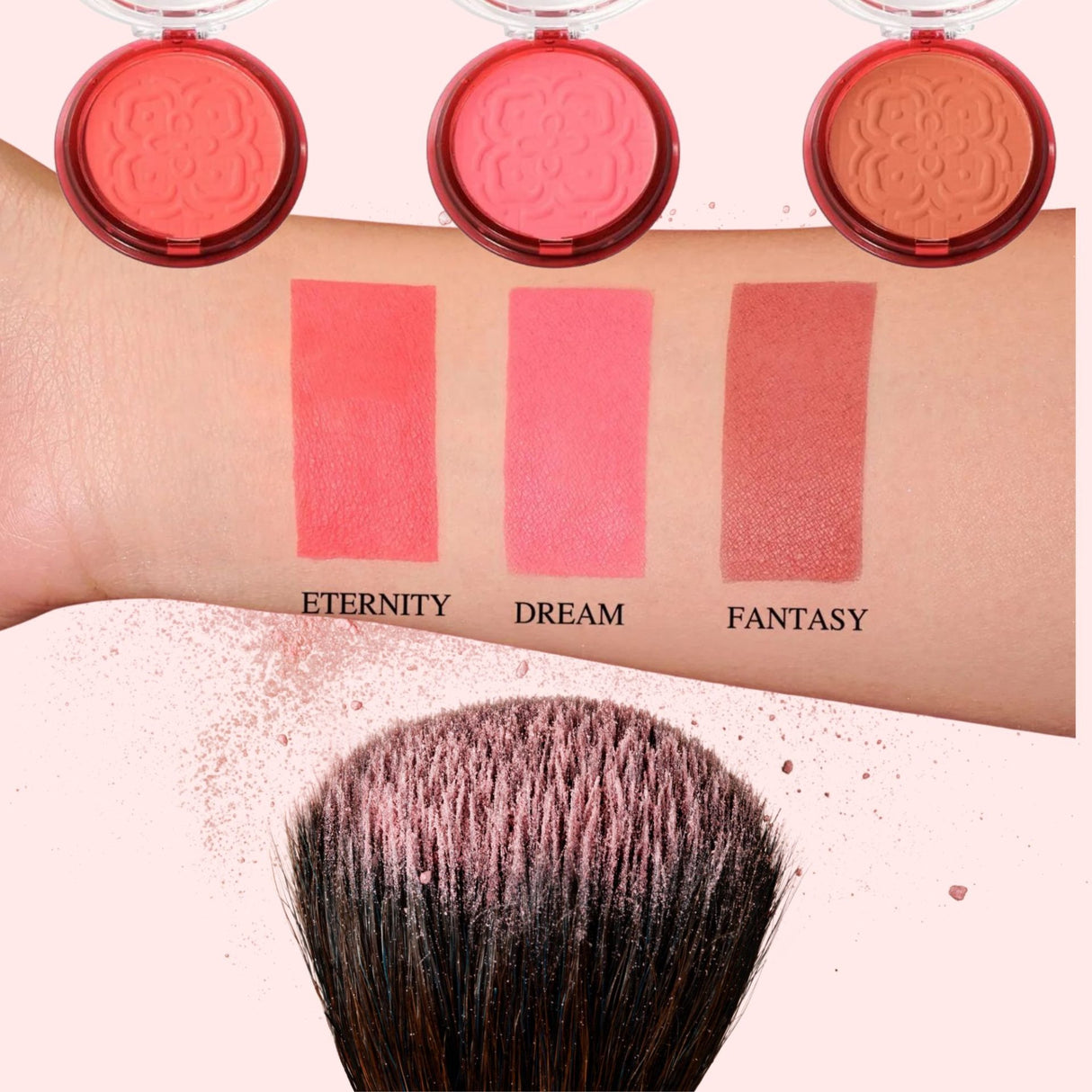 Fard de Obraz, Kevin&Coco, Blush Compact, Textura Fina, Pentru Toate Tipurile de Ten , 9.3 g, 7.5 x 7.5 x 2.1 cm, Model Eternity, Roz/Coral - vivimall.ro