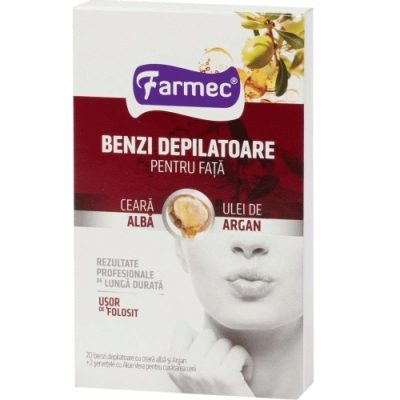 Farmec Benzi Depilatoare Fata Argan 20 buc, 2SERV Aloe Vera 8310