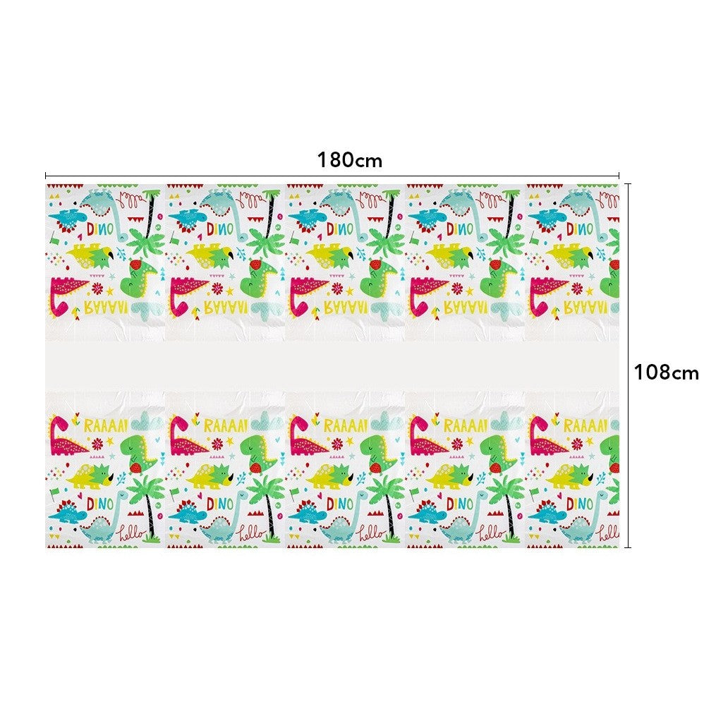 Fata de Masa Dreptunghiulara, Vivimall, Colectia Dino Park, 180 x 108 cm, din PE, Anti-pete, Impermeabila, Multicolor