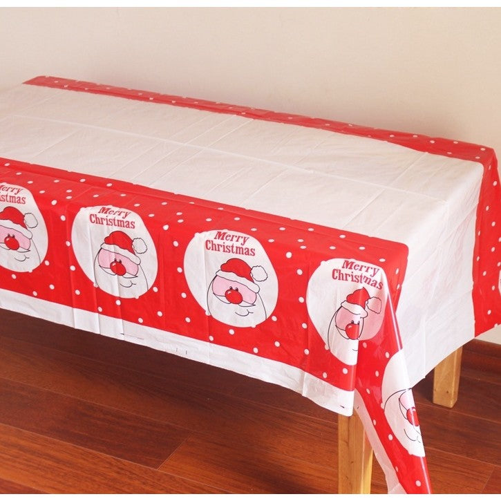 Fata De Masa Dreptunghiulara Pvc, 2.5 Mm Grosime, Imprimeu Mos Craciun, Potrivit Pentru Craciun, Utilizare Multipla - vivimall.ro