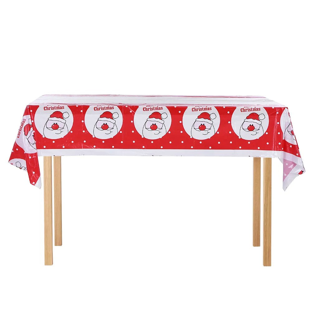 Fata De Masa Dreptunghiulara Pvc, 2.5 Mm Grosime, Imprimeu Mos Craciun, Potrivit Pentru Craciun, Utilizare Multipla - vivimall.ro