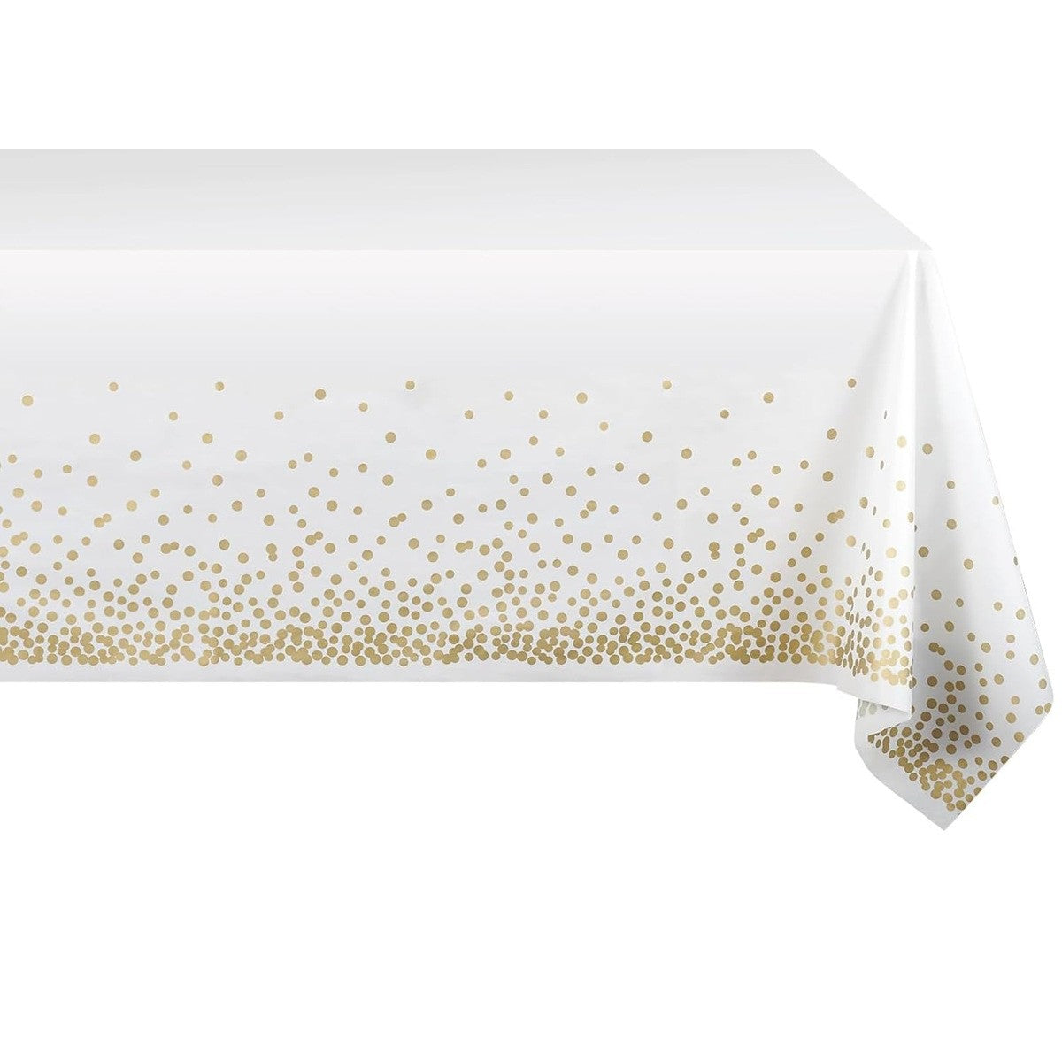 Fata de Masa, Vivimall, din PEVA, Imprimeu Buline, 137 x 274 cm, Impermeabila, Fara Pete, Curatare Rapida, Crem