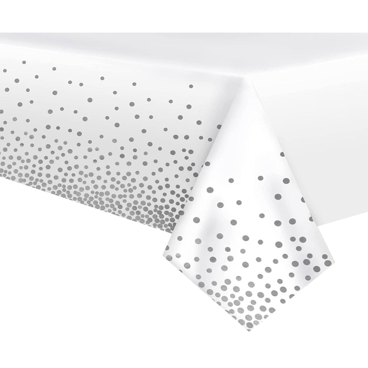 Fata de Masa, Vivimall, din PEVA, Imprimeu Buline, 137 x 274 cm, Impermeabila, Fara Pete, Curatare Rapida, Gri