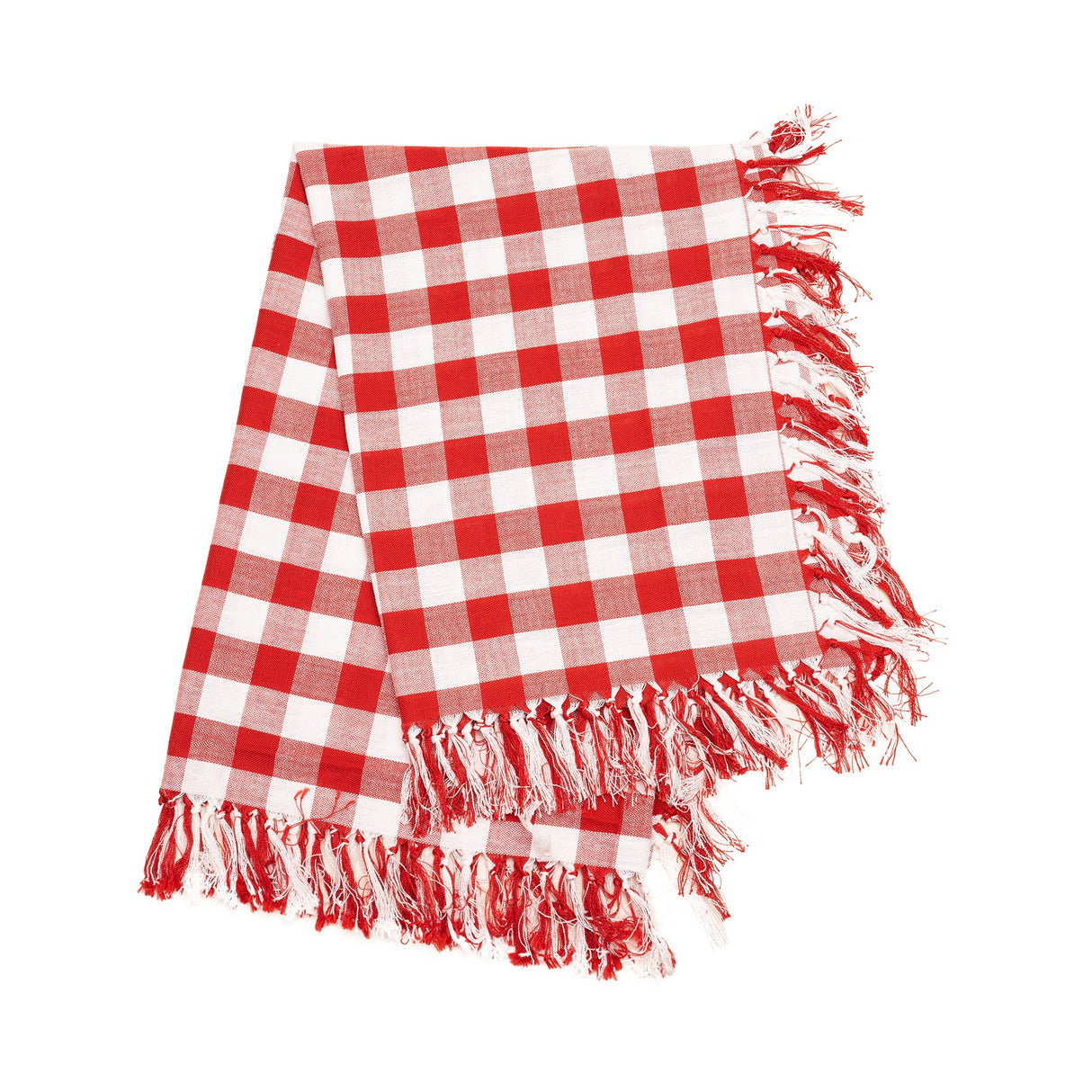 Fata de masa in carouri Flippy, Material Textil, 130 x 180 cm, Rosu