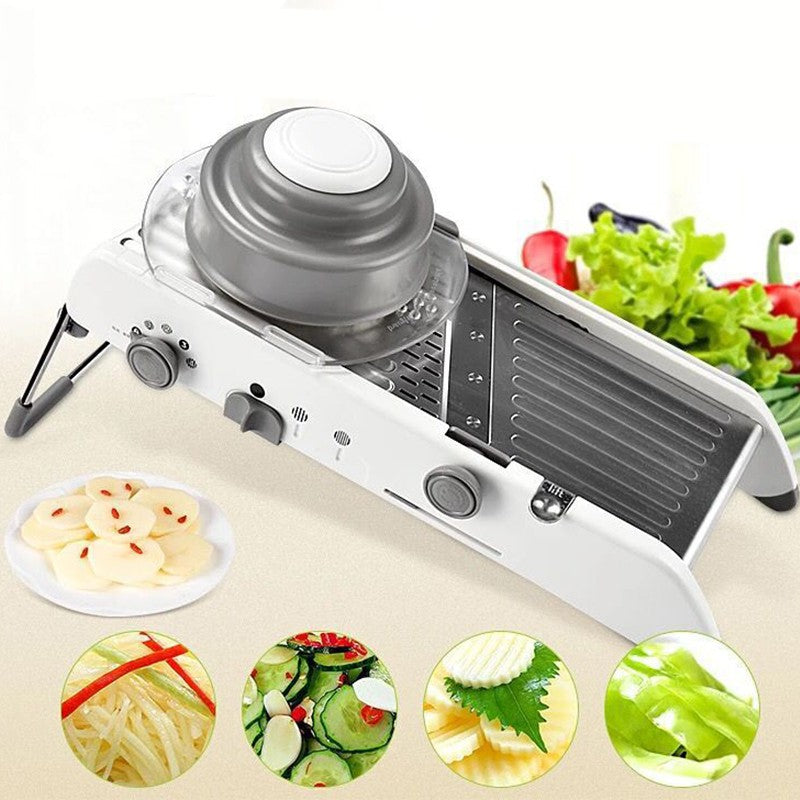 Feliator Manual Multifunctional, Vivimall, Usor de Folosit, pentru Legume, Fructe, Razatoare, Otel Inoxidabil, Accesoriu Bucatarie, 39 x 11.5 x 12.5 cm Alb - vivimall.ro